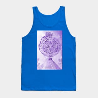 mexican pyramids in teotihuacan dragon aztec calendar Tank Top